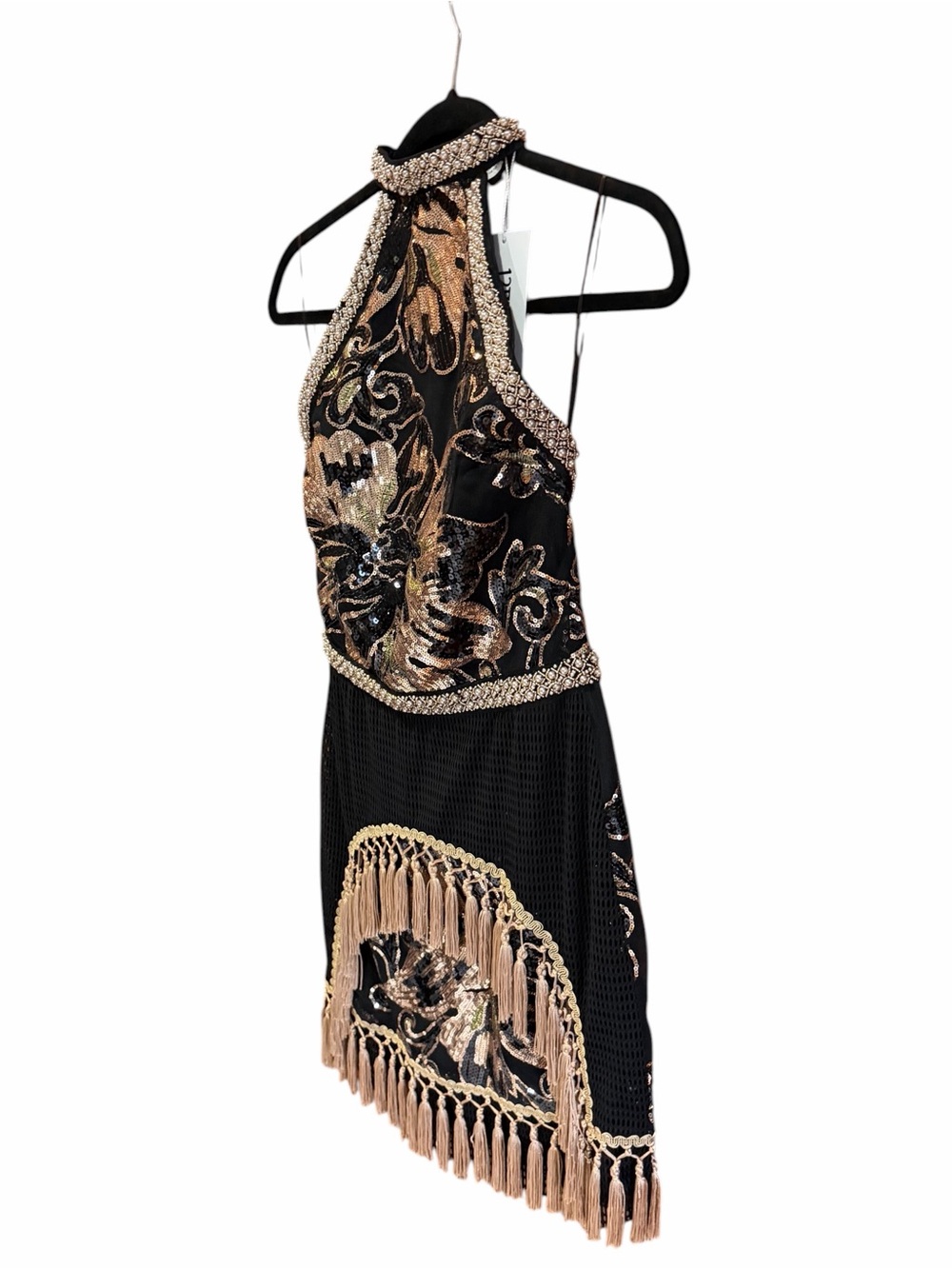 NWT 12th TRIBE Like Gold Dust Sequin Fringe Dress Festival S - Picture 5 of 16